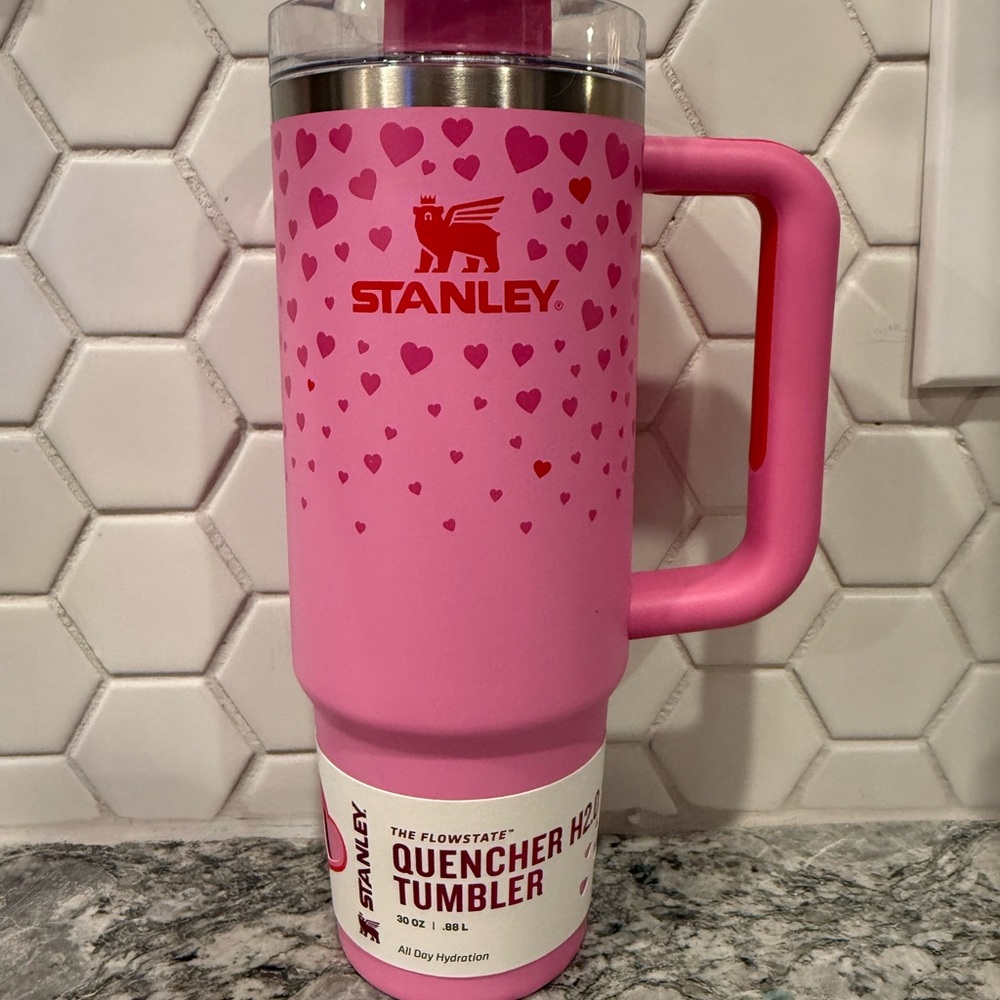Stanley Pink Heart Quencher Tumbler